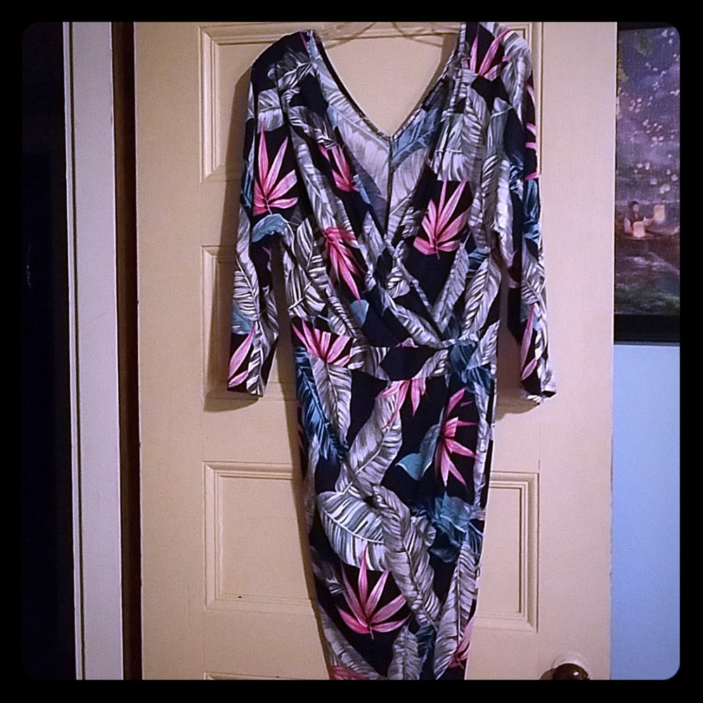 Low V neck slit dress